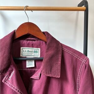L.L. Bean Women's Maroon Cotton Jacket Size 1X